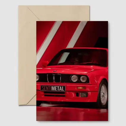 BMW E30 Red Classic Car Dark Studio
