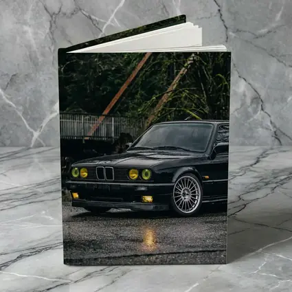 BMW E30 Touring Wagon Black Wet Street