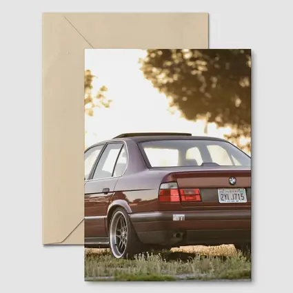 BMW E34 525i Sedan Golden Hour Park