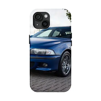 BMW E39 M5 Blue Sedan Parked Outside