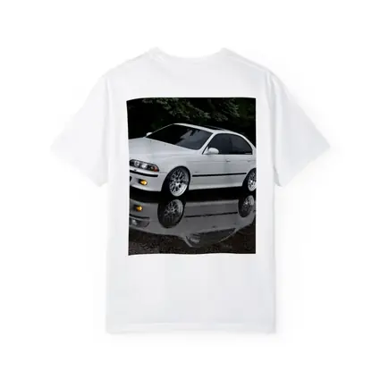 BMW E39 M5 White Wet Street Reflection