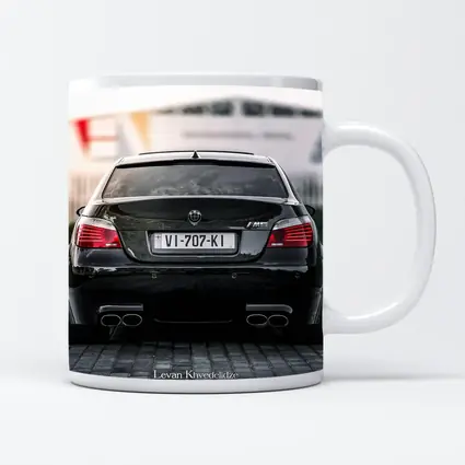 BMW M5 E60 Black Rear Street View