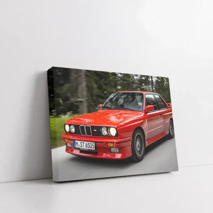 BMW M3 E30 Red Coupe Motion Shot