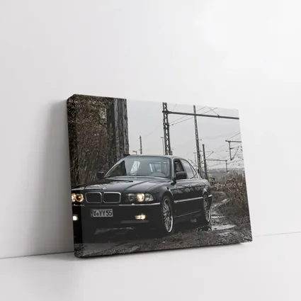 BMW 740i E38 Black Industrial Rainy Setting