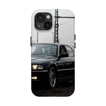 BMW 740i E38 Black Industrial Rainy Setting