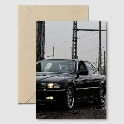 BMW 740i E38 Black Industrial Rainy Setting