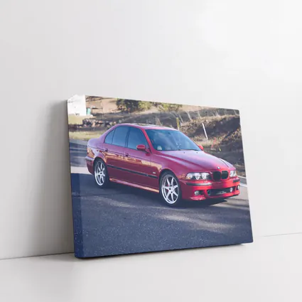 BMW M5 E39 Red Sedan Parked Outdoors