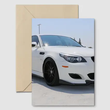 BMW M5 E60 White Sedan Parking Lot