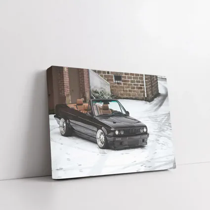 BMW E30 Cabriolet Slammed Snow Winter