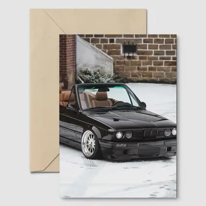 BMW E30 Cabriolet Slammed Snow Winter