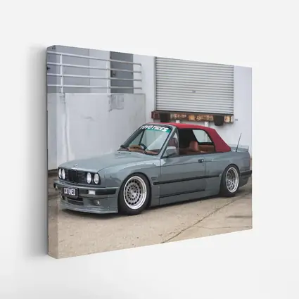 BMW E30 Cabrio Slammed Gray Stance Build