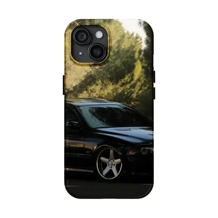 BMW M5 E39 Black Sedan Tree Background