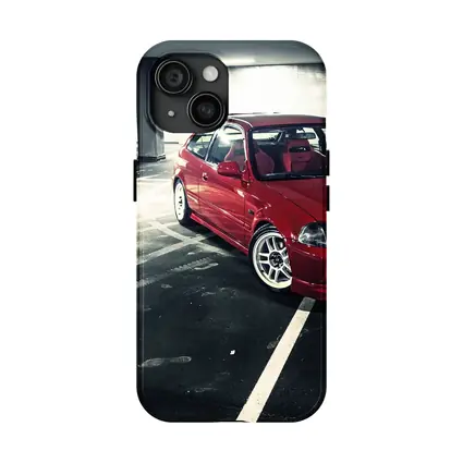 Honda Civic Red JDM Parking Garage
