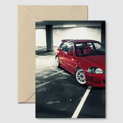 Honda Civic Red JDM Parking Garage