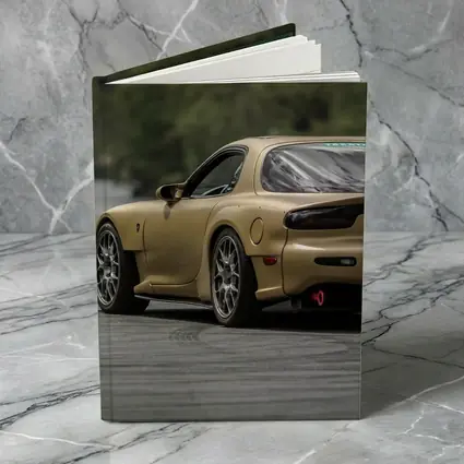 Mazda RX7 Gold Sports Car Rear View