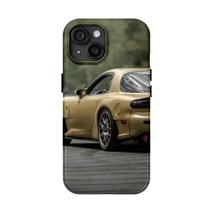 Mazda RX7 Gold Sports Car Rear View