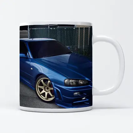 Nissan Skyline GT R R34 Blue Parking Lot