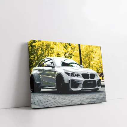 BMW M2 White Coupe Autumn Street