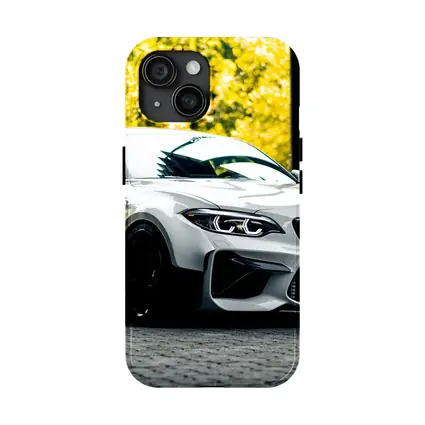 BMW M2 White Coupe Autumn Street