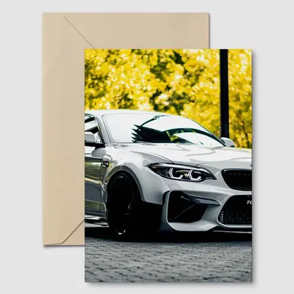 BMW M2 White Coupe Autumn Street