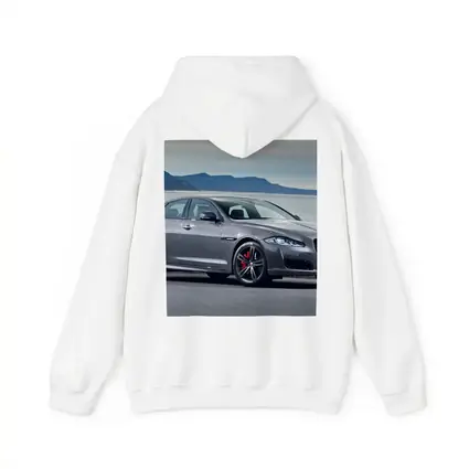 Jaguar XJ Gray Sedan Coastal Mountains Background