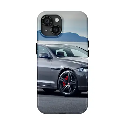 Jaguar XJ Gray Sedan Coastal Mountains Background