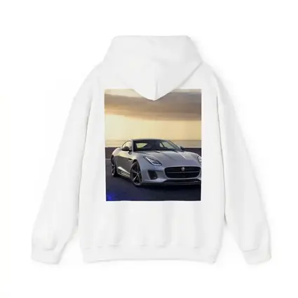 Jaguar F-Type Silver Coupe Coastal Sunset