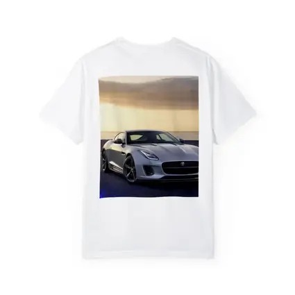 Jaguar F-Type Silver Coupe Coastal Sunset