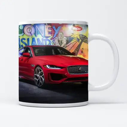 Jaguar XE Red Sedan Coney Island Mural