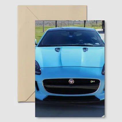 Jaguar F-Type R Baby Blue Front View