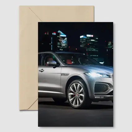 Jaguar F-Pace Silver SUV Night City