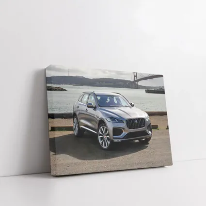 Jaguar F-Pace Silver SUV Golden Gate Bridge