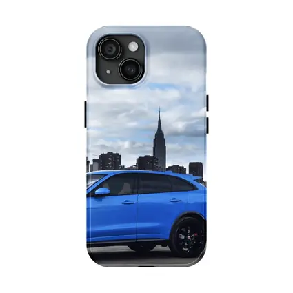 Jaguar F-Pace SVR Blue New York Skyline