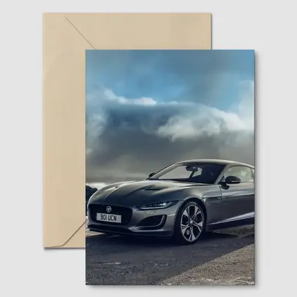 Jaguar F-Type Coupe Stormy Sky Background