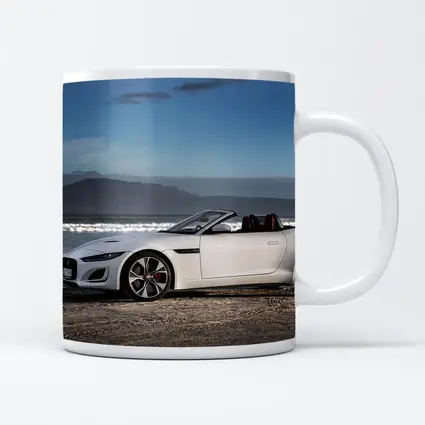 Jaguar F-Type Convertible White Beach Setting