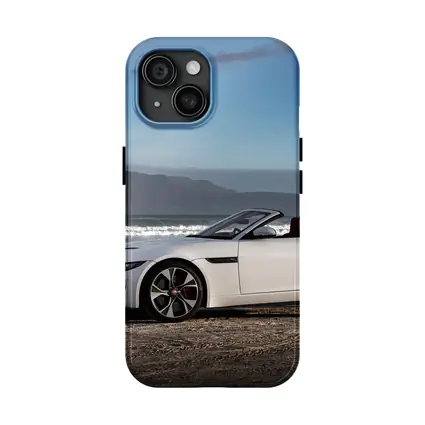 Jaguar F-Type Convertible White Beach Setting