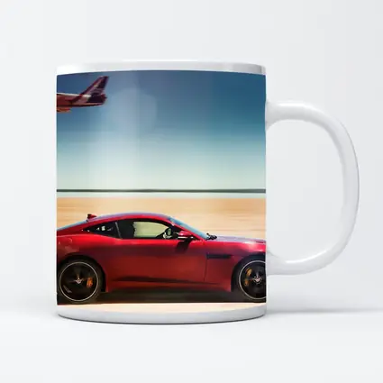 Jaguar F-Type Red Car Jet Desert