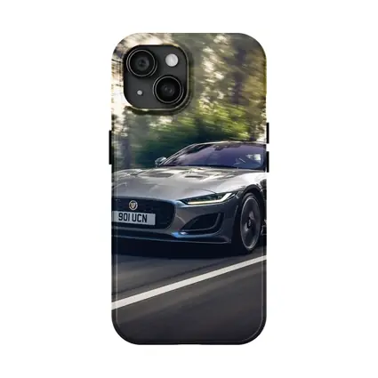 Jaguar F-Type Coupe On Forest Road