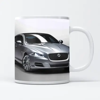 Jaguar XJ Silver Luxury Sedan Studio Shot