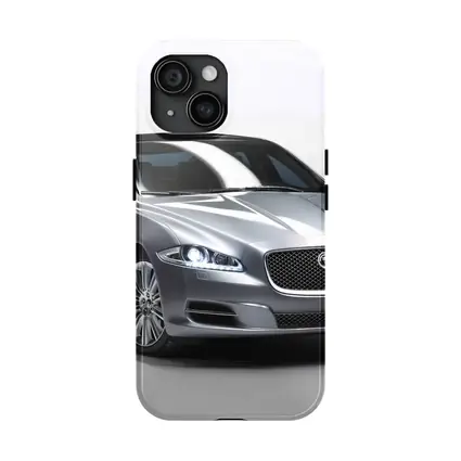 Jaguar XJ Silver Luxury Sedan Studio Shot