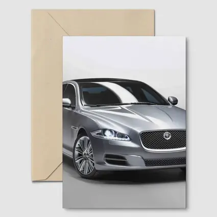 Jaguar XJ Silver Luxury Sedan Studio Shot