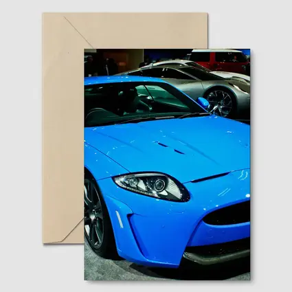 Jaguar XKR-S Blue Sports Car Auto Show