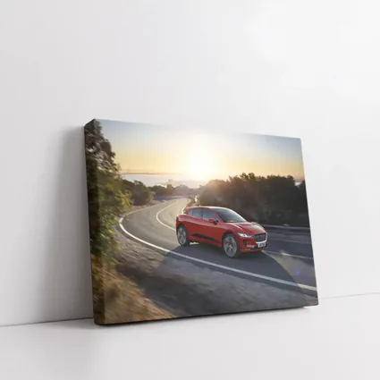 Jaguar I-Pace Red SUV Sunset Road