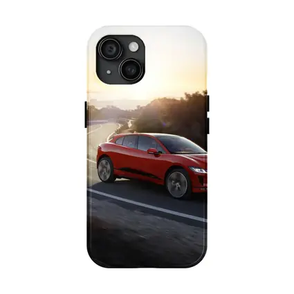 Jaguar I-Pace Red SUV Sunset Road