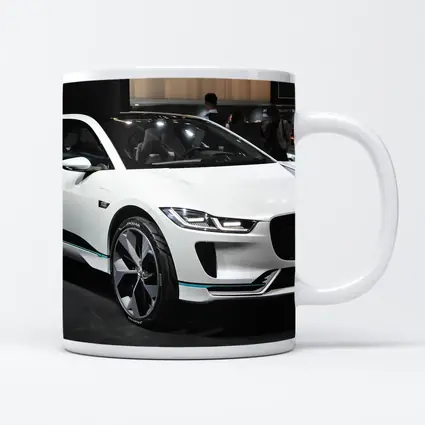 Jaguar I-Pace White Electric SUV Auto Show
