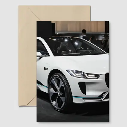 Jaguar I-Pace White Electric SUV Auto Show