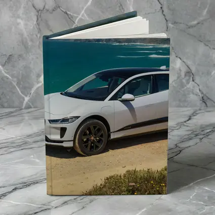 Jaguar I-Pace White SUV Coastal Cliffs