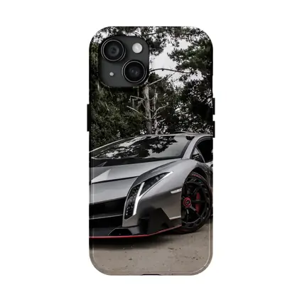 Lamborghini Veneno Gray Supercar Forest Road