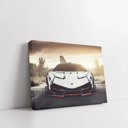 Lamborghini Veneno White Hypercar Golden Sky