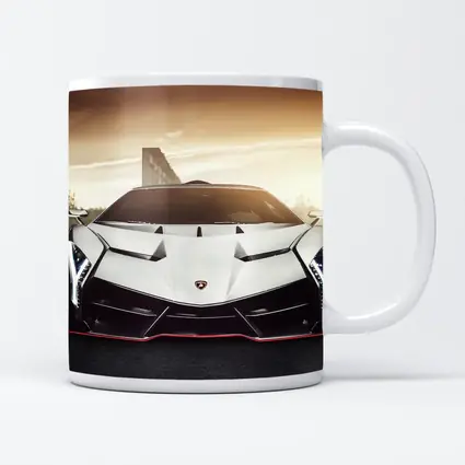 Lamborghini Veneno White Hypercar Golden Sky